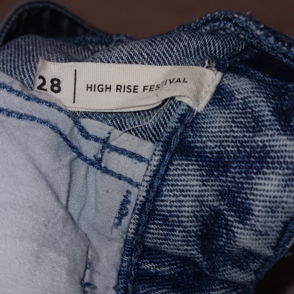 PACSUN HIGH RISE FESTIVAL LACE UP JEAN SHORTY SHORTS - Picture 12 of 12